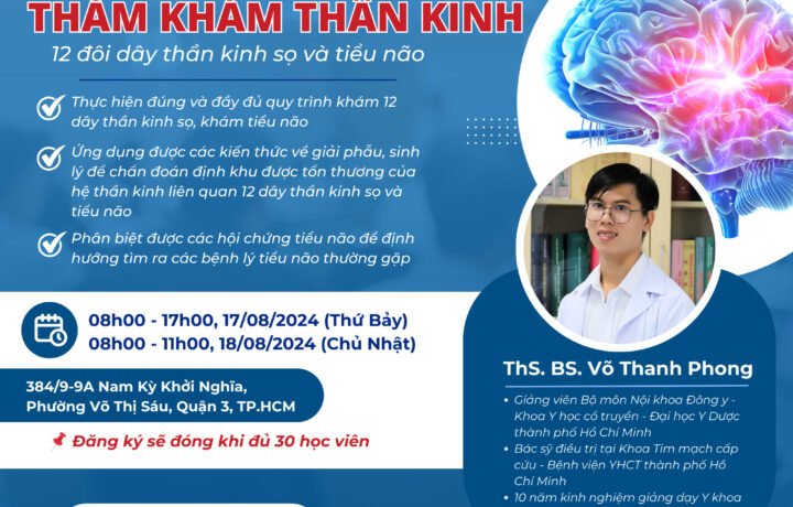 WORKSHOP: KHÁM ĐỊNH KHU TỔN THƯƠNG – 12 đôi dây thần kinh sọ và Tiểu não