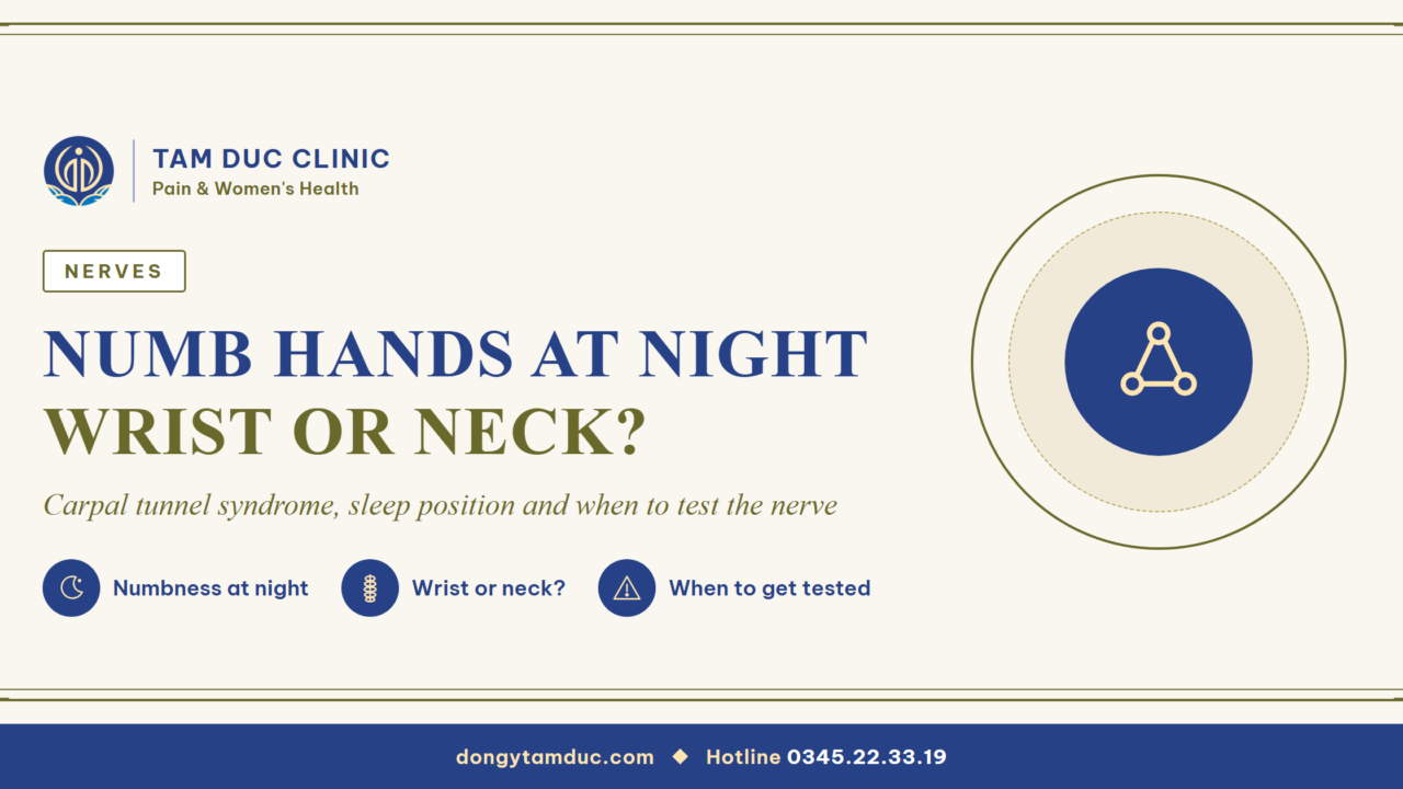 Numb hands waking you at night: usually the wrist, sometimes the neck