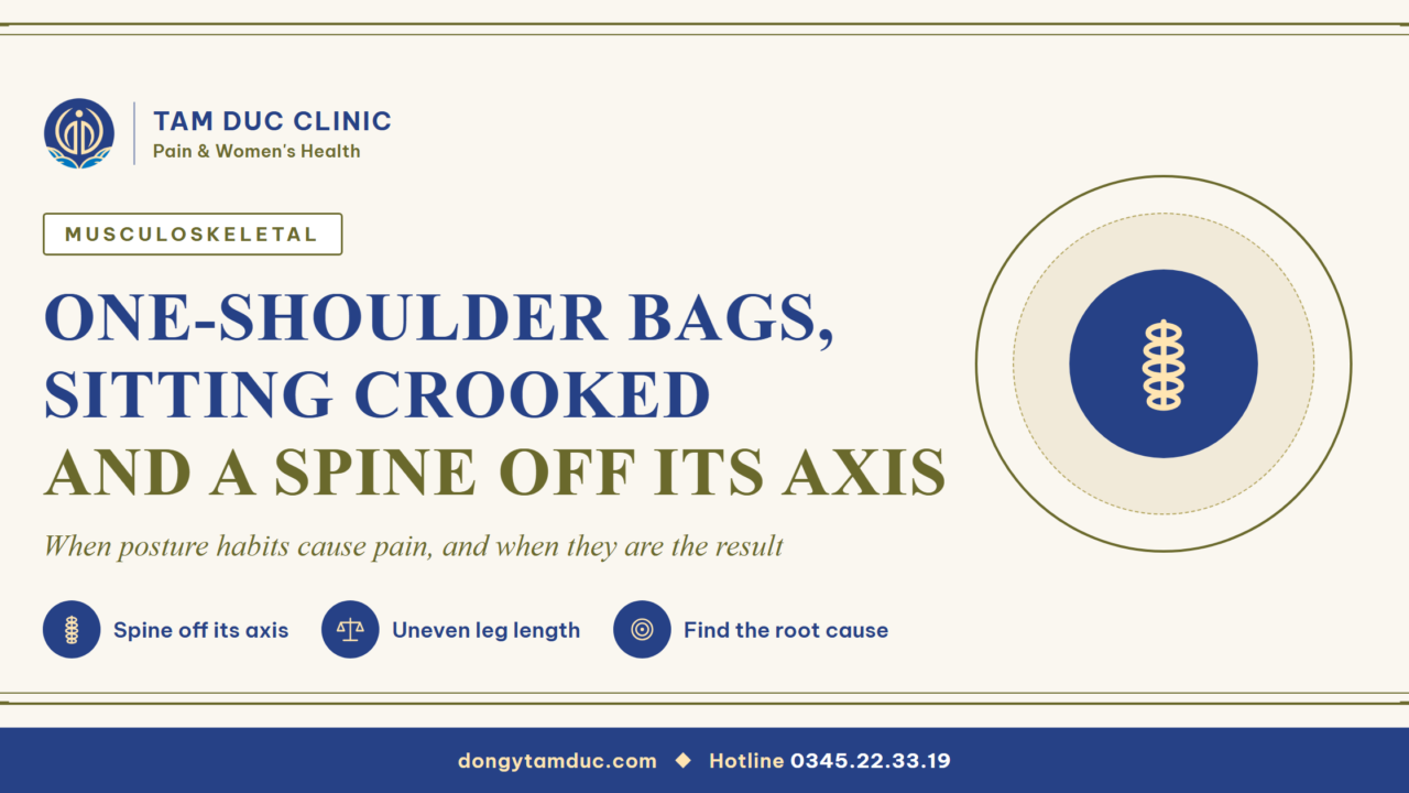 Carrying a bag on one shoulder, sitting crooked: spinal misalignment and back and hip pain