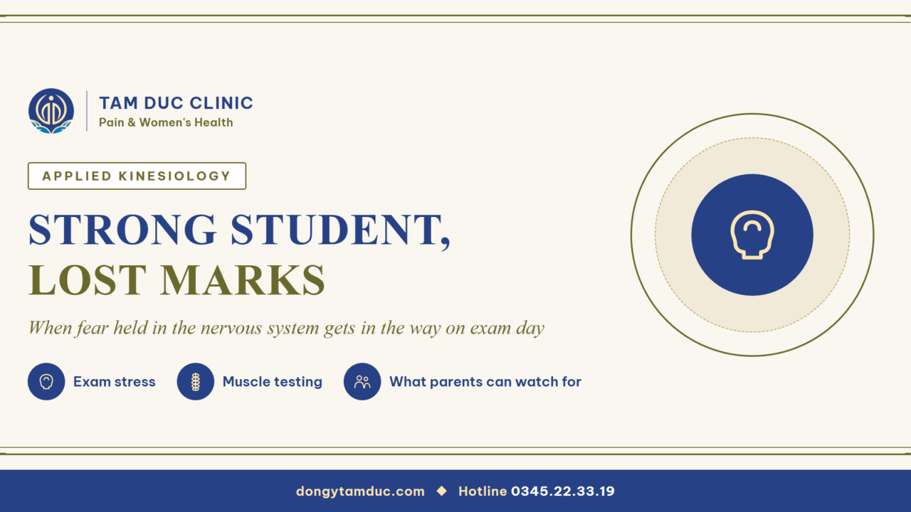 A strong student who loses marks in the exam room, sometimes because of a fear held in the nervous system