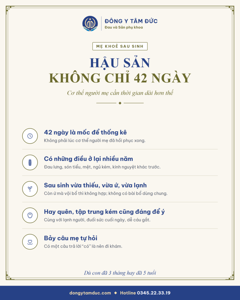 Tóm tắt: hậu sản không chỉ 42 ngày, những điều ở lại sau sinh và bảy câu mẹ tự hỏi - Đông y Tâm Đức